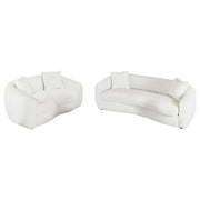 Isabella 2-piece Faux Sheepskin Upholstered Sofa Set Natural - 509871-S2