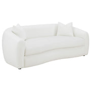 Isabella 2-piece Faux Sheepskin Upholstered Sofa Set Natural - 509871-S2