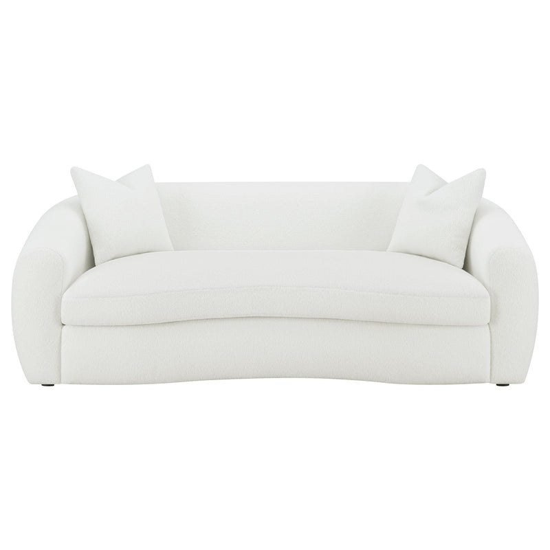 Isabella 2-piece Faux Sheepskin Upholstered Sofa Set Natural - 509871-S2