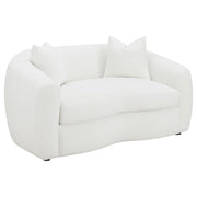Isabella 2-piece Faux Sheepskin Upholstered Sofa Set Natural - 509871-S2