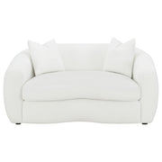 Isabella 2-piece Faux Sheepskin Upholstered Sofa Set Natural - 509871-S2