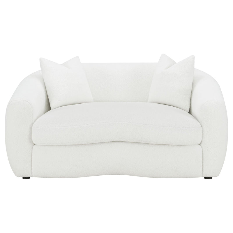 Isabella 2-piece Faux Sheepskin Upholstered Sofa Set Natural - 509871-S2