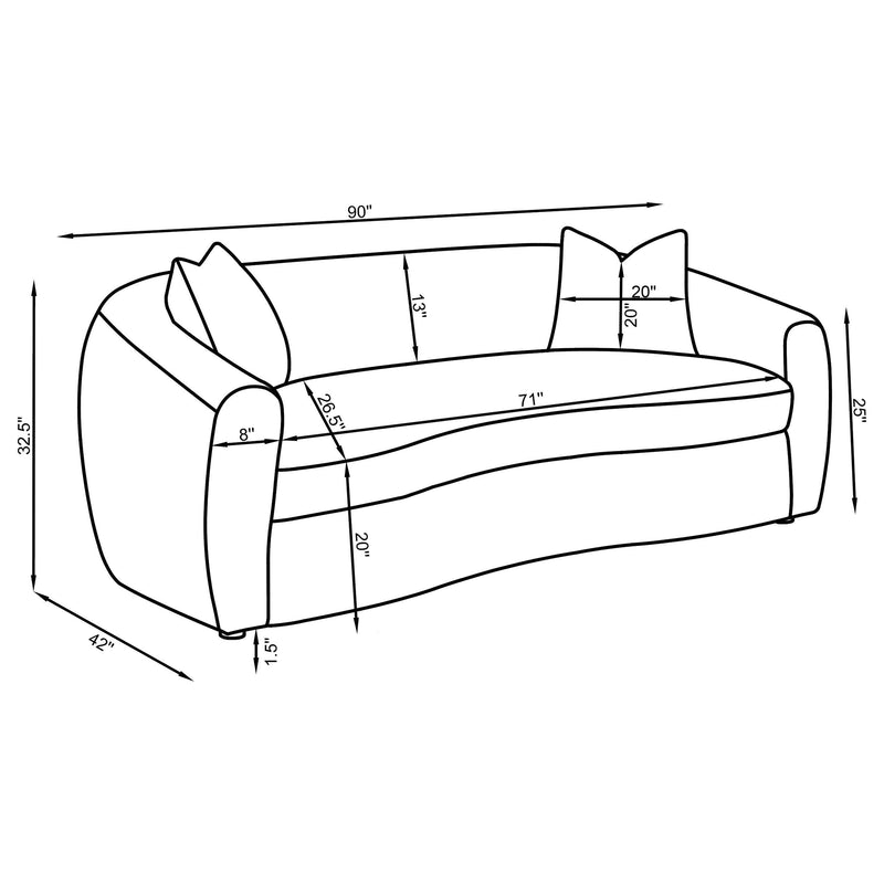Isabella 3-piece Fabric Upholstered Sofa Set Sand - 504971-S3