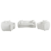Isabella 3-piece Faux Sheepskin Upholstered Sofa Set Natural - 509871-S3