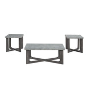 Isabella - 3PC Coffee Table Set, Rectangular Shape Coffee Table and 2 Square Shape End Tables - T127-3PC-Set