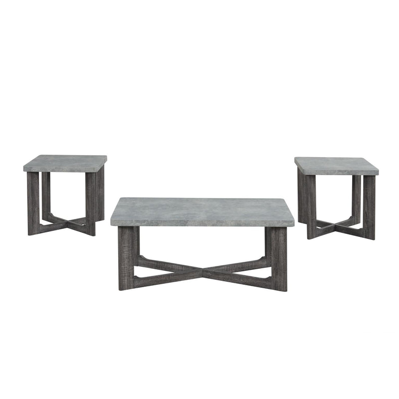 Isabella - 3PC Coffee Table Set, Rectangular Shape Coffee Table and 2 Square Shape End Tables - T127-3PC-Set