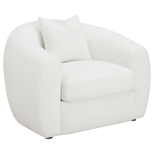 Isabella Faux Sheepskin Upholstered Accent Chair Natural - 509873