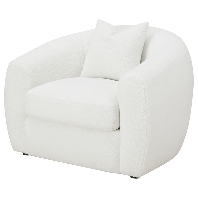 Isabella Faux Sheepskin Upholstered Accent Chair Natural - 509873