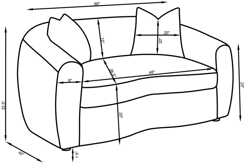 Isabella Faux Sheepskin Upholstered Loveseat Natural - 509872