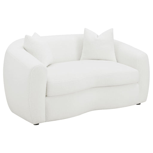 Isabella Faux Sheepskin Upholstered Loveseat Natural - 509872