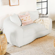 Isabella Faux Sheepskin Upholstered Loveseat Natural - 509872