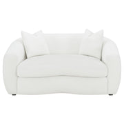 Isabella Faux Sheepskin Upholstered Loveseat Natural - 509872