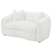Isabella Faux Sheepskin Upholstered Loveseat Natural - 509872