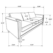 Islington 3-piece Upholstered Panel Arm Sofa Set Taupe - 511101-S3