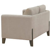 Islington Fabric Upholstered Panel Arm Loveseat Taupe - 511102