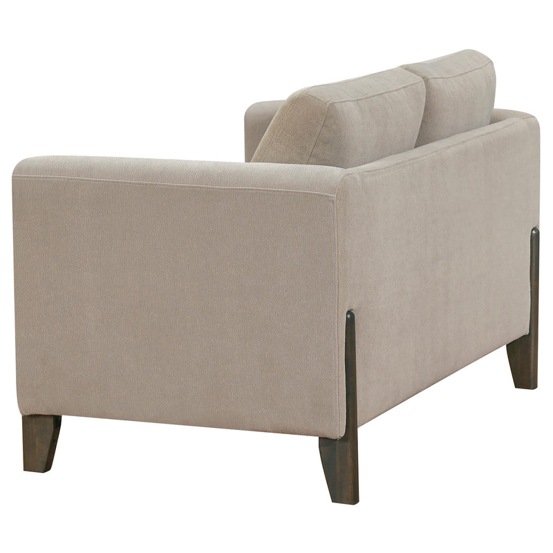 Islington Fabric Upholstered Panel Arm Loveseat Taupe - 511102