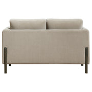 Islington Fabric Upholstered Panel Arm Loveseat Taupe - 511102