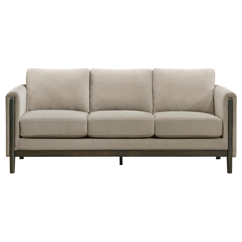 Islington Fabric Upholstered Panel Arm Sofa Taupe - 511101