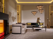 Istanbul 4-pieces (Highseat Four Seater Sofa & 1 Four Seater Sofa &  2 Chair) Livingroom in Cream - 200-GAB-IST-4H411