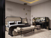 Istanbul Bedroom (Queen Frame With Headboard & Dresser With Mirror & Ottoman & 2 Nightstand & Bench) - 200-GAB-IST-QBED-SET
