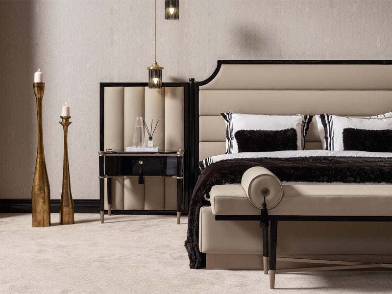Istanbul Bedroom (Queen Frame With Headboard & Dresser With Mirror & Ottoman & 2 Nightstand & Bench) - 200-GAB-IST-QBED-SET