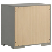 Ives 2-drawer Nightstand Bedside Table Grey High Gloss - 224972