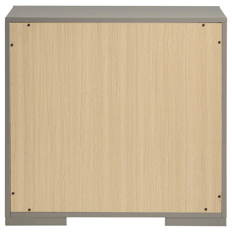 Ives 2-drawer Nightstand Bedside Table Grey High Gloss - 224972