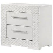 Ives 2-drawer Nightstand Bedside Table White High Gloss - 224942