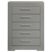 Ives 5-drawer Bedroom Chest of Drawers Grey High Gloss - 224975
