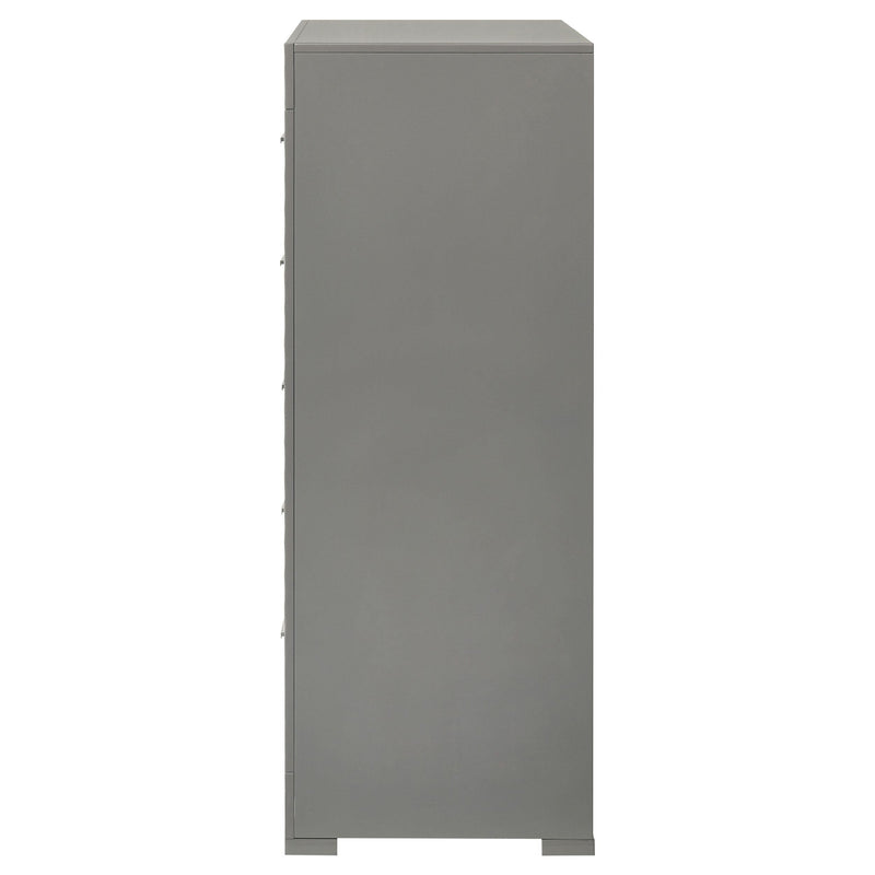 Ives 5-drawer Bedroom Chest of Drawers Grey High Gloss - 224975