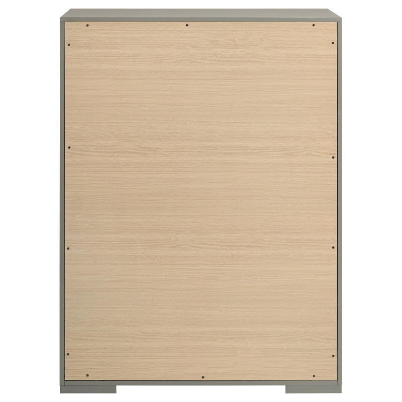 Ives 5-drawer Bedroom Chest of Drawers Grey High Gloss - 224975
