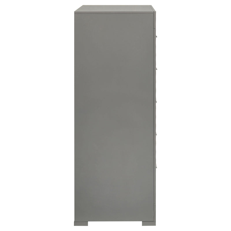 Ives 5-drawer Bedroom Chest of Drawers Grey High Gloss - 224975