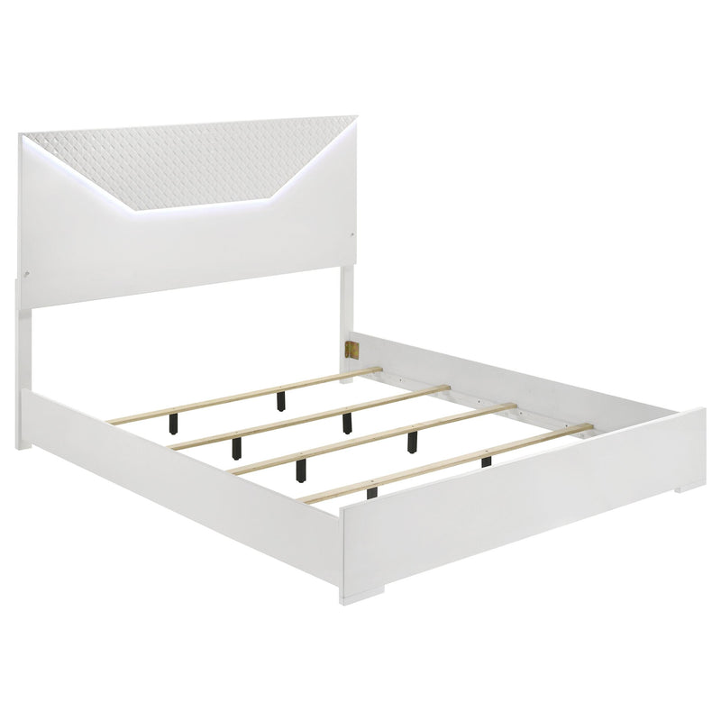 Ives 5-piece Eastern King Bedroom Set White High Gloss - 224941KE-S5
