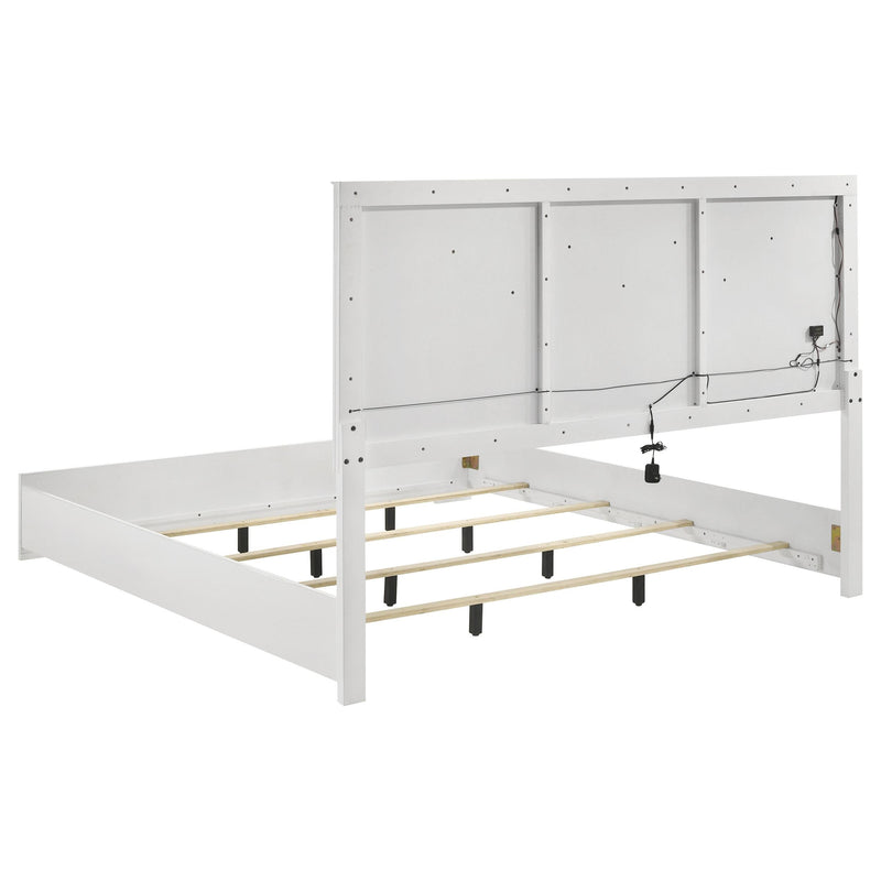 Ives 5-piece Eastern King Bedroom Set White High Gloss - 224941KE-S5