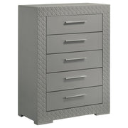 Ives 5-piece Queen Bedroom Set Grey High Gloss - 224971Q-S5