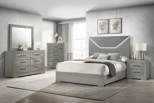 Ives 5-piece Queen Bedroom Set Grey High Gloss - 224971Q-S5