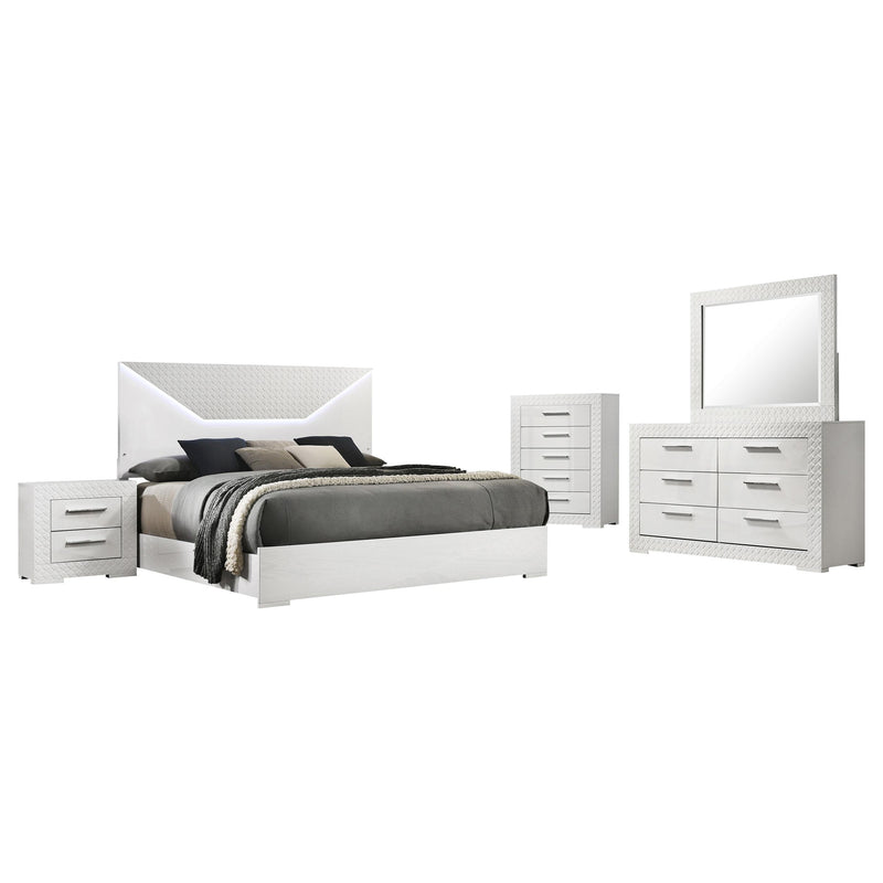 Ives 5-piece Queen Bedroom Set White High Gloss - 224941Q-S5