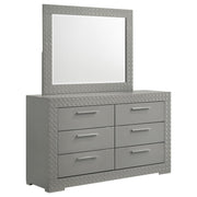 Ives 6-drawer Dresser and Mirror Grey High Gloss - 224973M