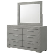 Ives 6-drawer Dresser and Mirror Grey High Gloss - 224973M