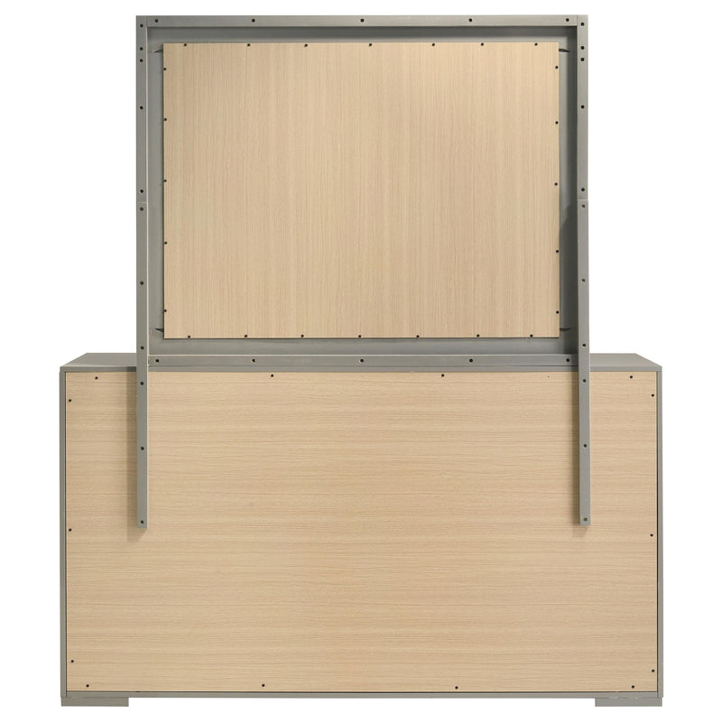 Ives 6-drawer Dresser and Mirror Grey High Gloss - 224973M