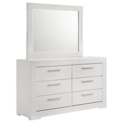 Ives 6-drawer Dresser and Mirror White High Gloss - 224943M