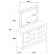 Ives 6-drawer Dresser and Mirror White High Gloss - 224943M