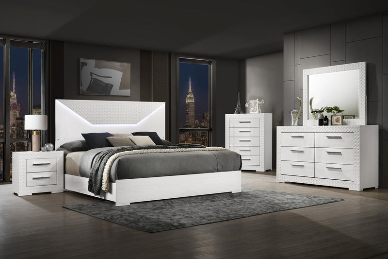 Ives 6-drawer Dresser and Mirror White High Gloss - 224943M
