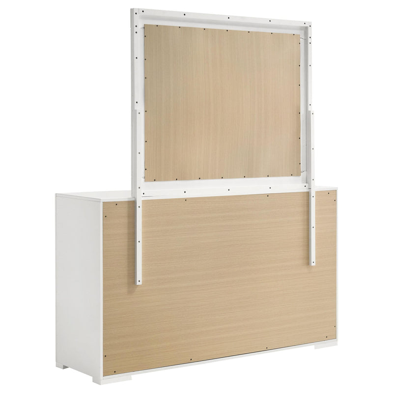 Ives 6-drawer Dresser and Mirror White High Gloss - 224943M
