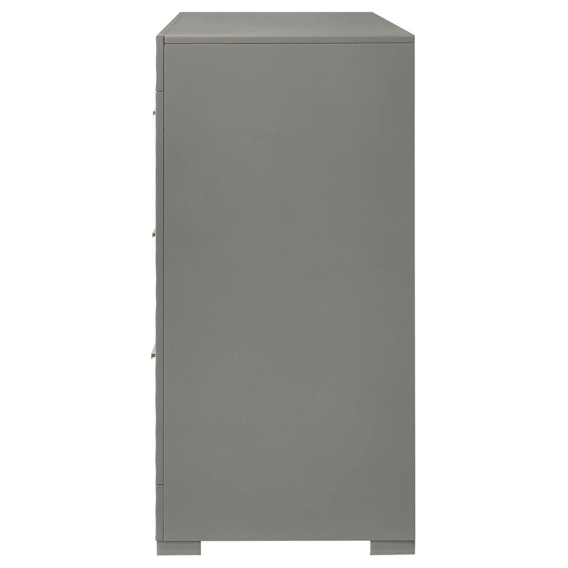 Ives 6-drawer Dresser Cabinet Grey High Gloss - 224973