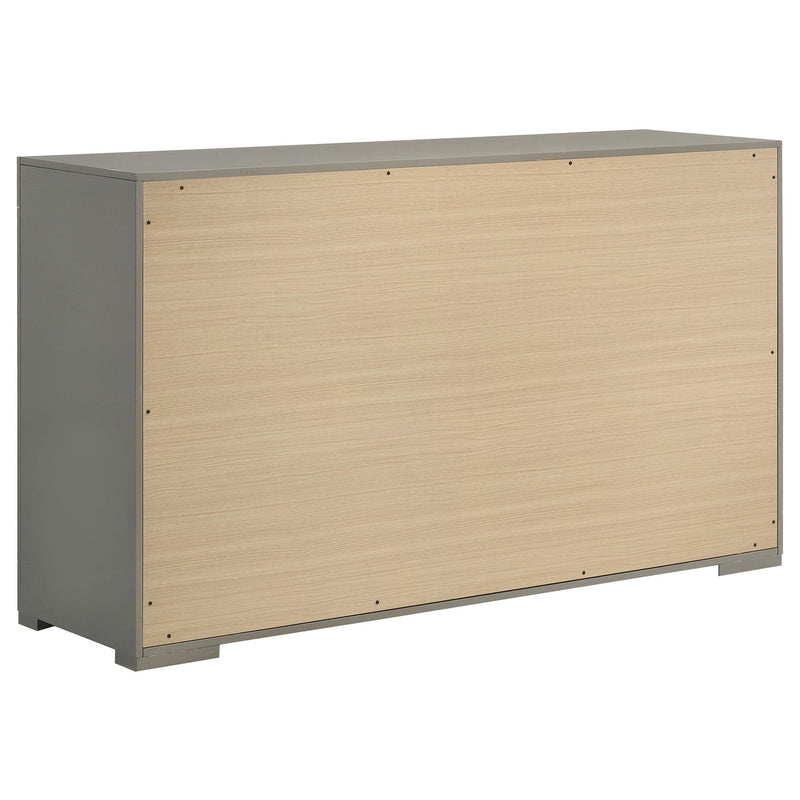 Ives 6-drawer Dresser Cabinet Grey High Gloss - 224973