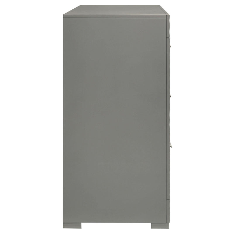 Ives 6-drawer Dresser Cabinet Grey High Gloss - 224973