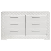 Ives 6-drawer Dresser Cabinet White High Gloss - 224943
