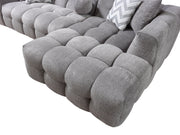 Ivy Gray Boucle RAF Sectional - Lara FurnitureSectional