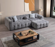 Ivy Gray Boucle RAF Sectional - Lara FurnitureSectional